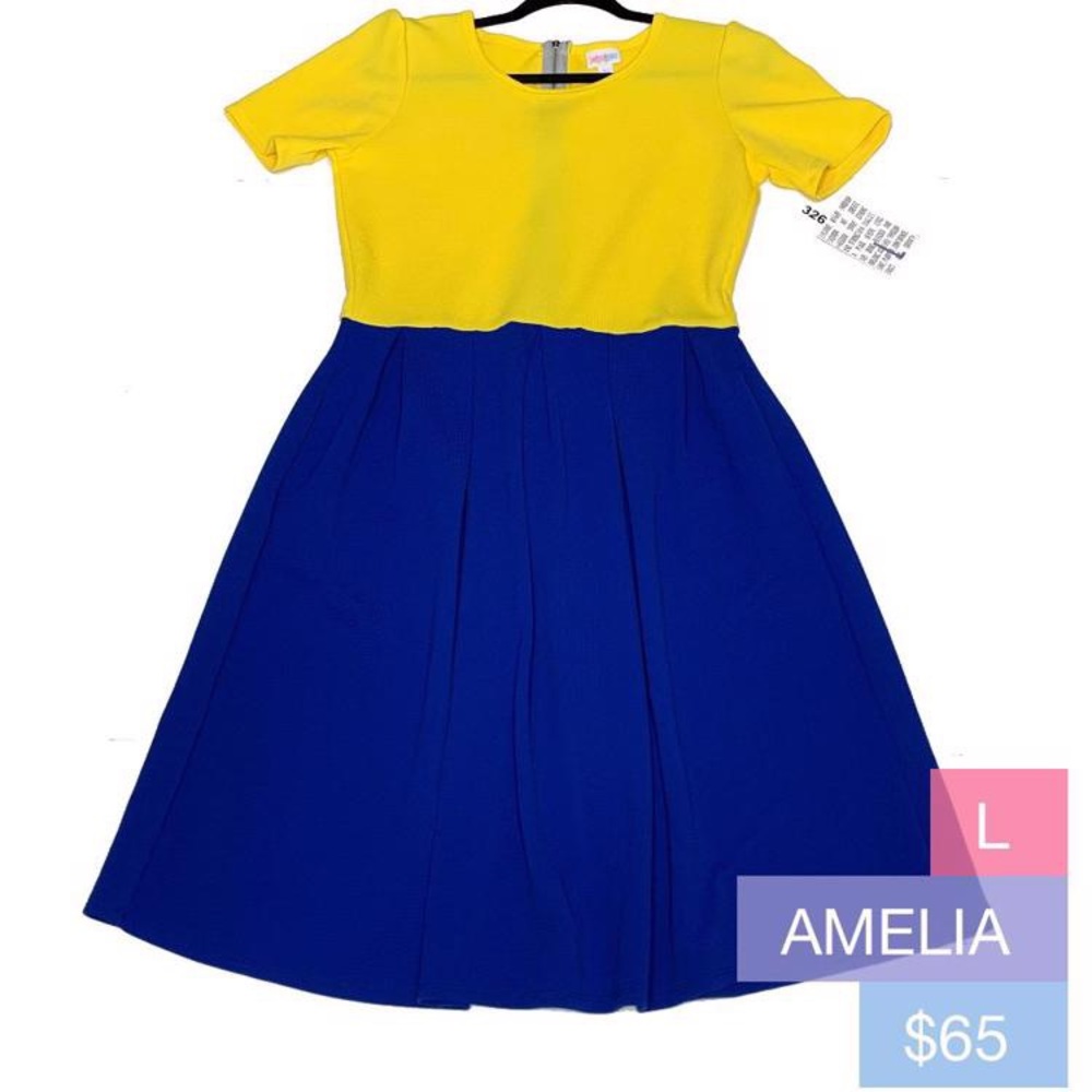 LuLaRoe Amelia Dress Snow White Large